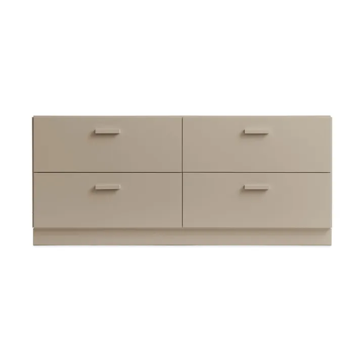Relief low dresser with base 123x46.6 cm beige - Relief