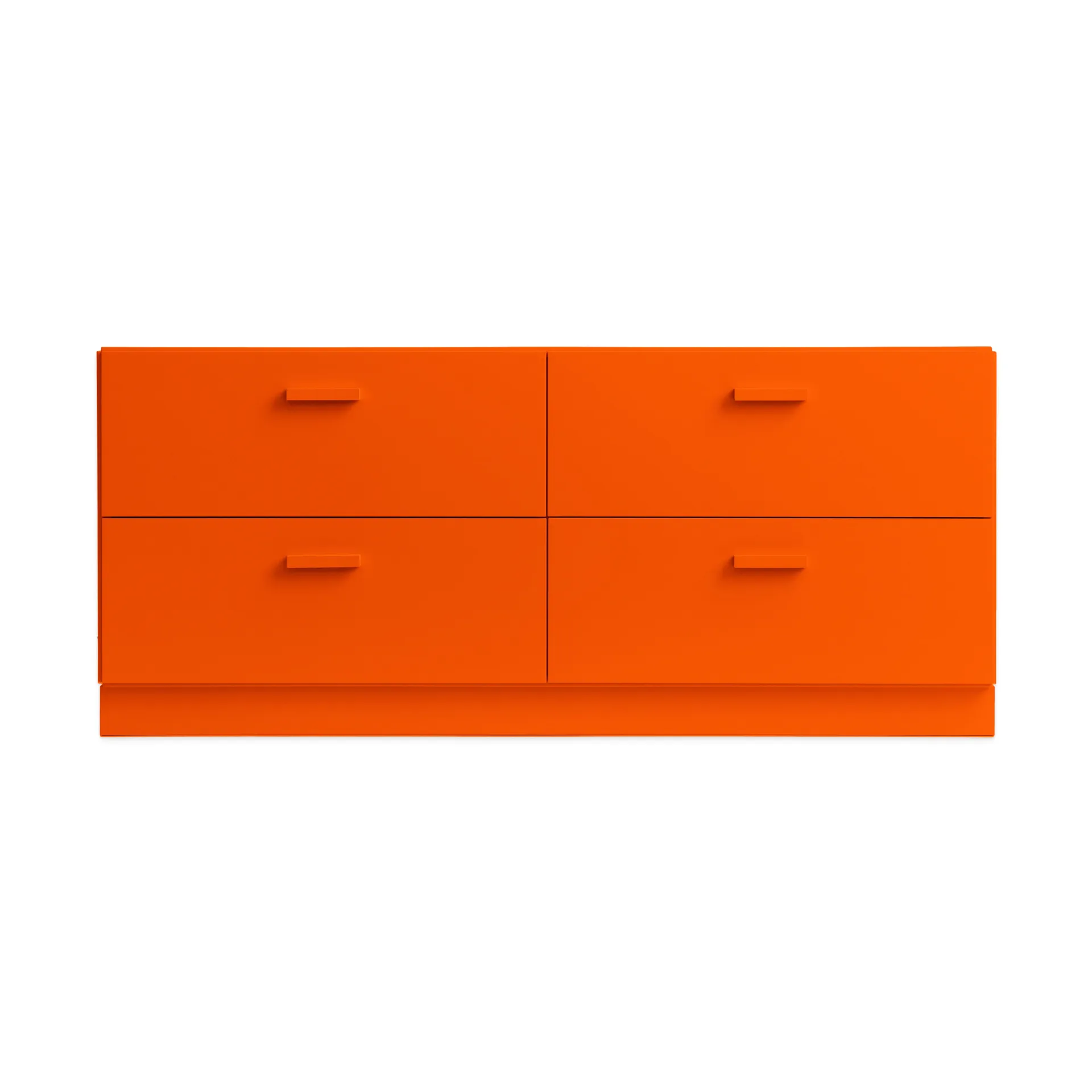 Relief low dresser with base 123x46.6 cm orange,  Relief