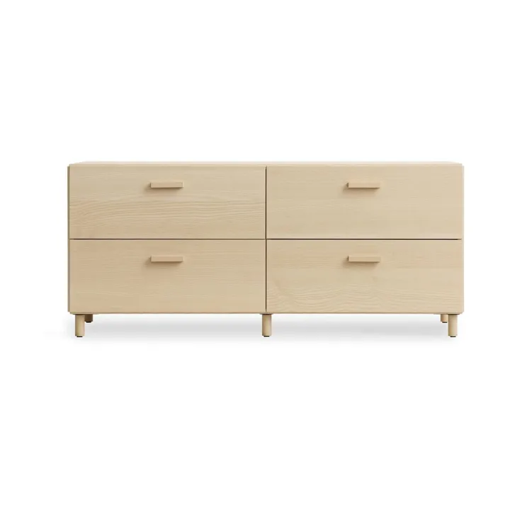 Relief low dresser with legs 123x46.6 cm ash - Relief