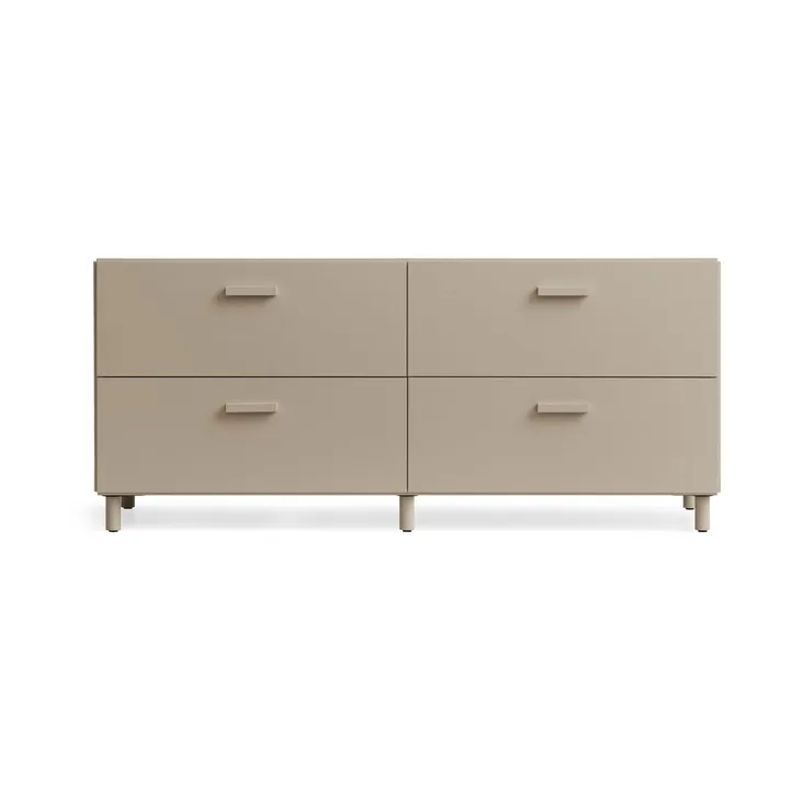 Relief low dresser with legs 123x46.6 cm beige - Relief