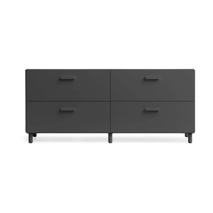 Relief low dresser with legs 123x46.6 cm grey - Relief