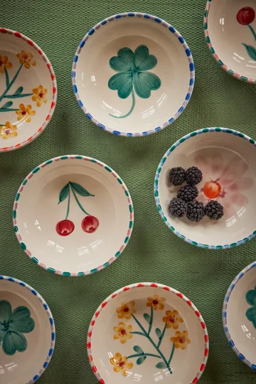 Rice ceramic bowl 35 cl - Cherry-blue - RICE