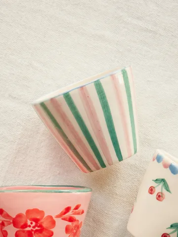 Rice ceramic espresso cup 7 cl - Stripes - RICE