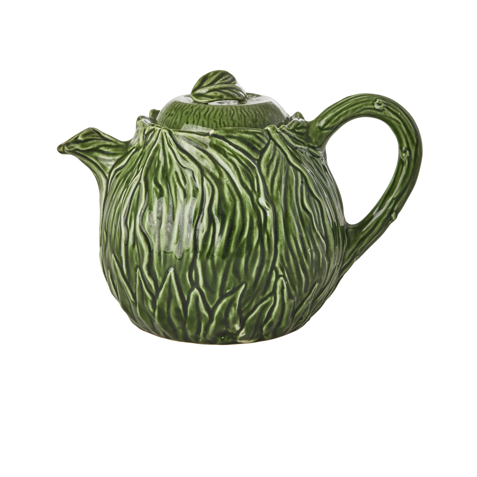 Rice ceramic teapot 1.6 L, Embossed kale design RICE