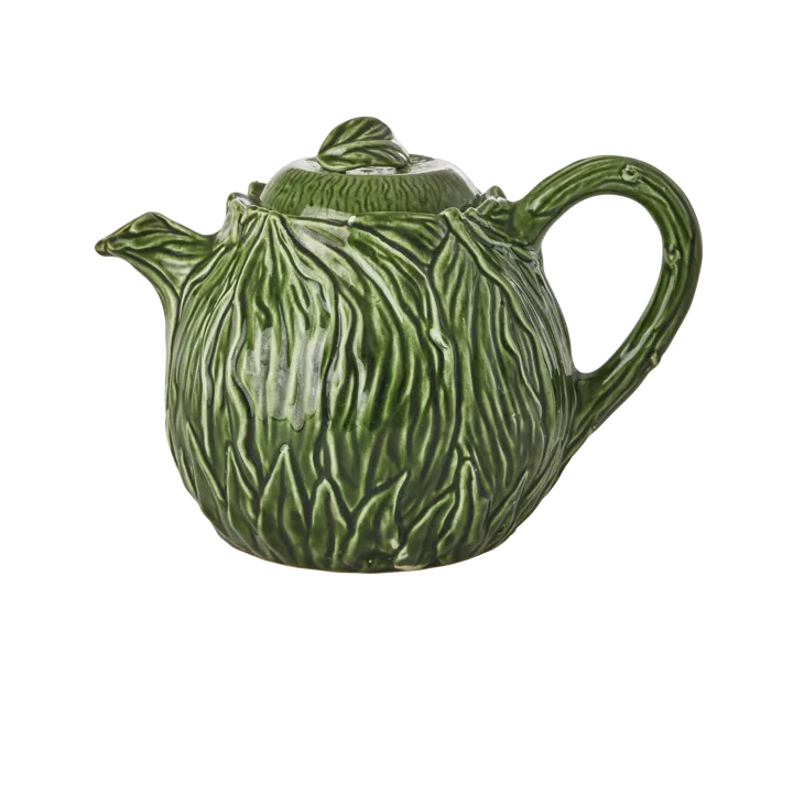 Rice ceramic teapot 1.6 L - Embossed kale design - RICE