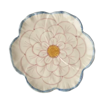 Rice Flower plate Ø19.5 cm - Blue border - RICE