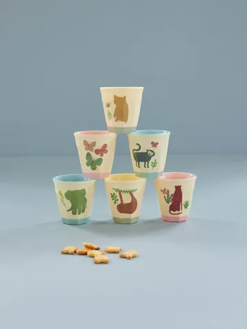 Rice melamine cup small 6-pack - Sweet Jungle - RICE