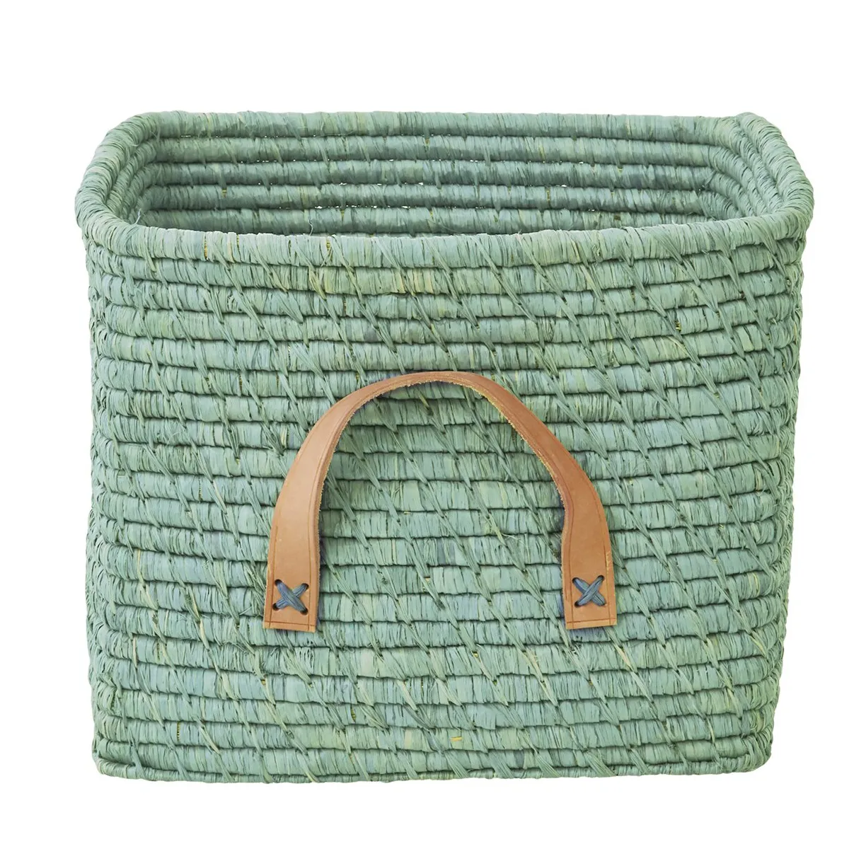 Rice raffia storage basket, Mint RICE