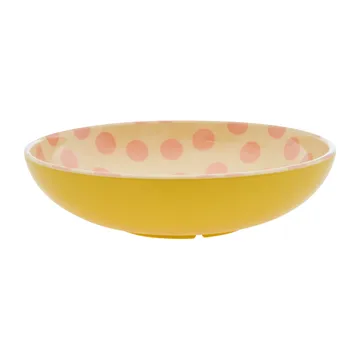 Rice salad bowl melamine Ø29.9 cm - Pink dots-yellow - RICE
