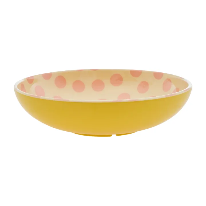 Rice salad bowl melamine Ø29.9 cm - Pink dots-yellow - RICE