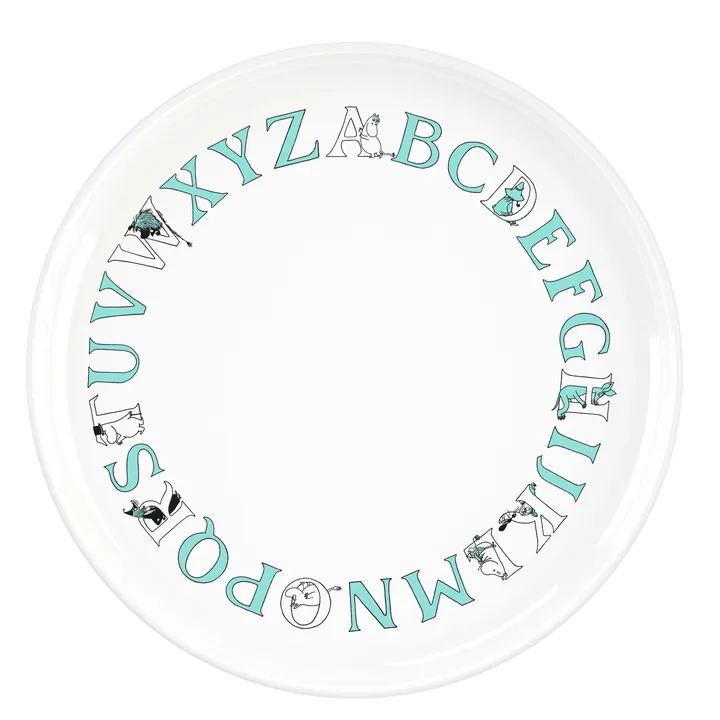 Moomin ABC plate Ø20 cm - Turquoise - RIG-TIG