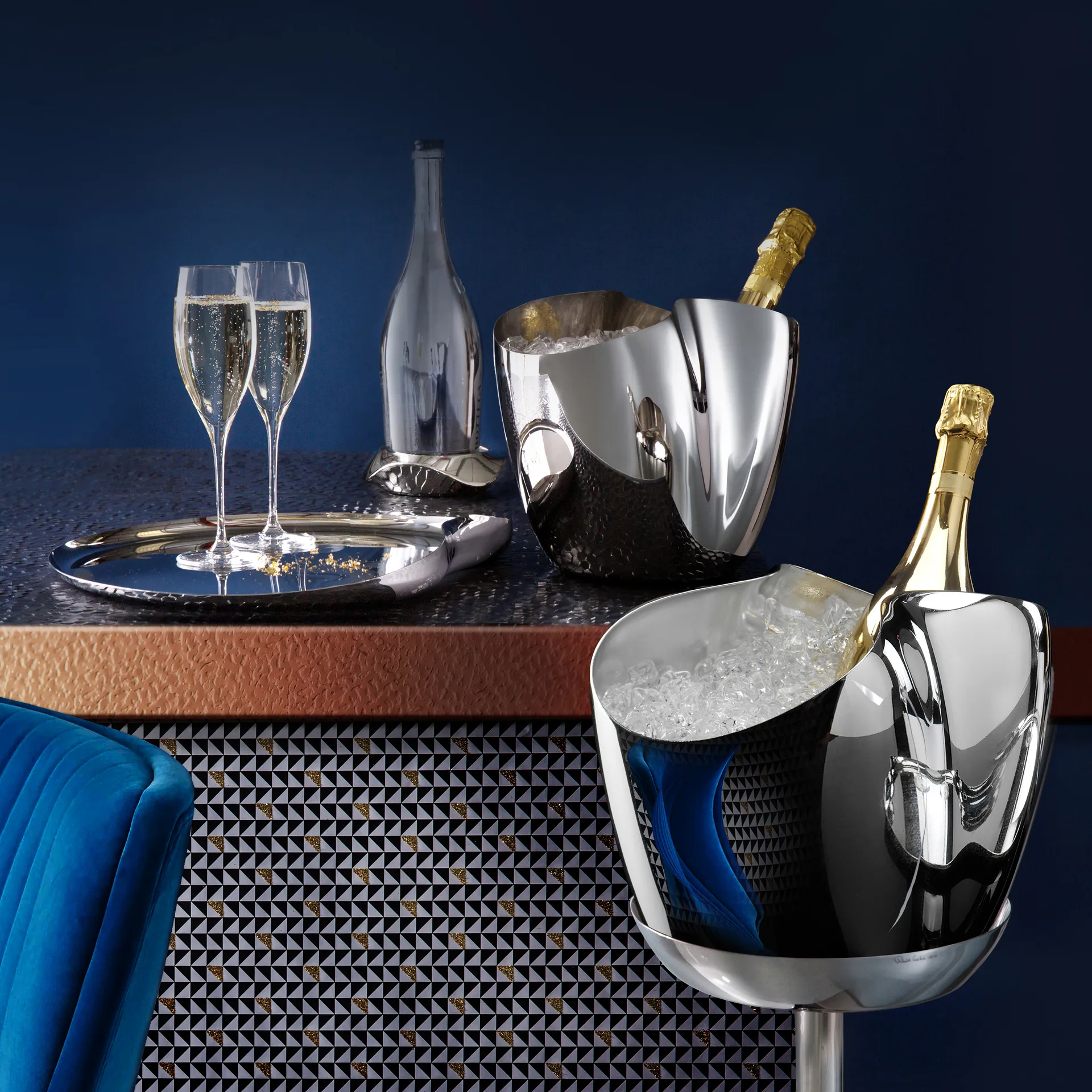 Drift holder for champagne cooler, stainless steel Robert Welch