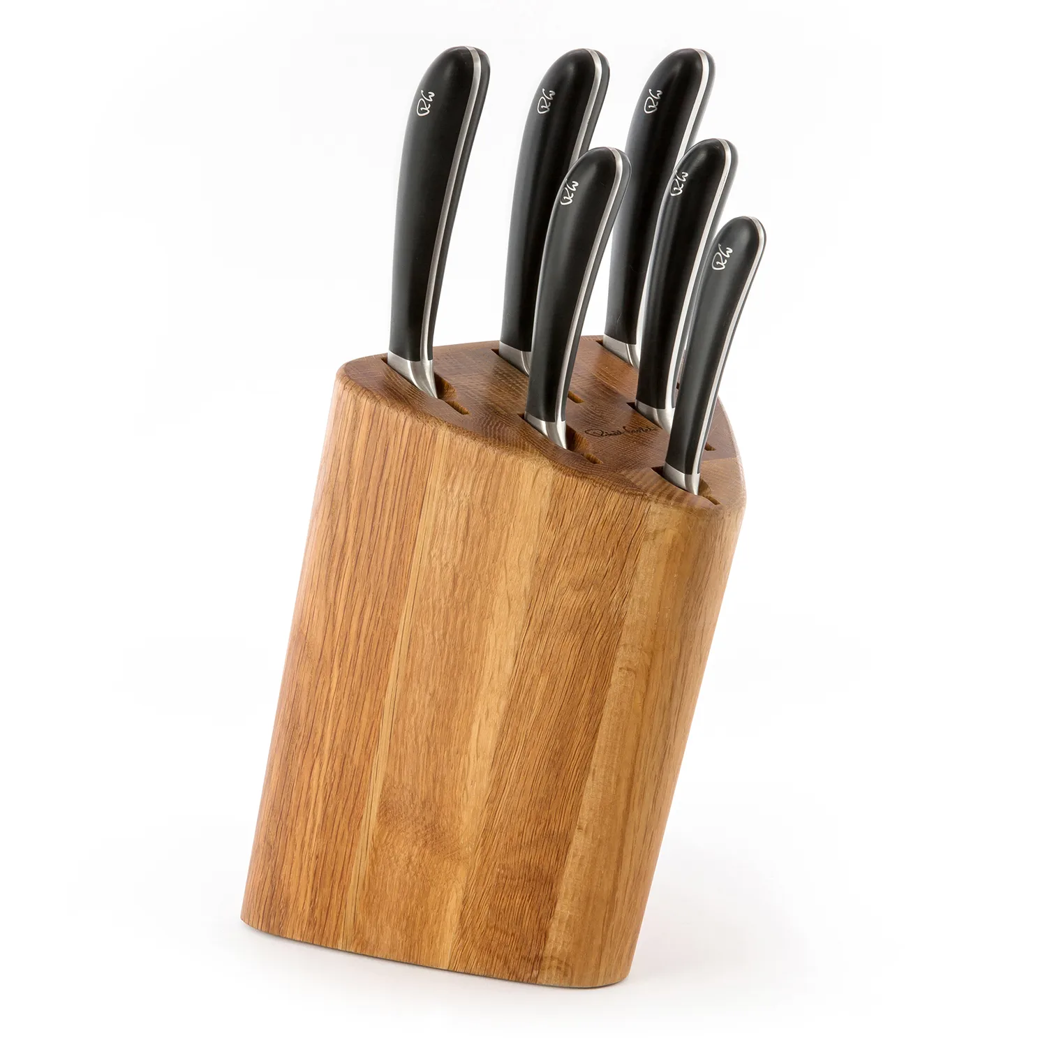 Signature Prism Oak knife block set 7 pieces, oak Robert Welch