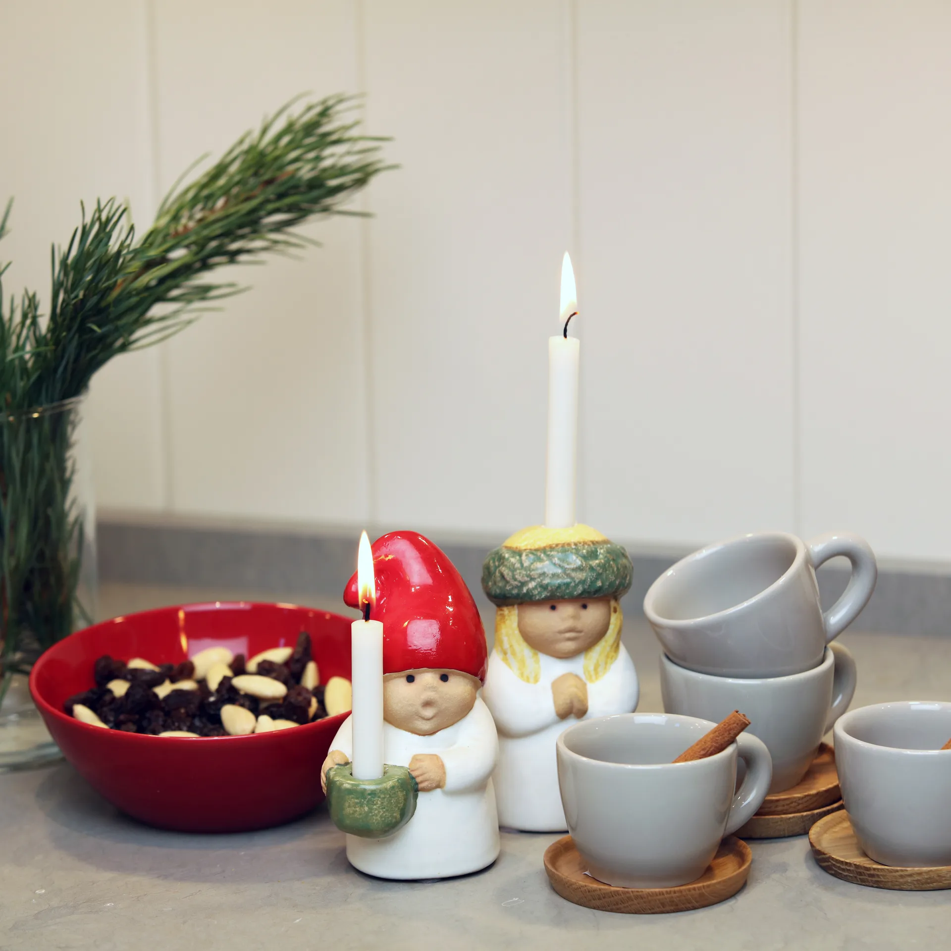Adventsbarn Lucia figurine, white-green Rörstrand