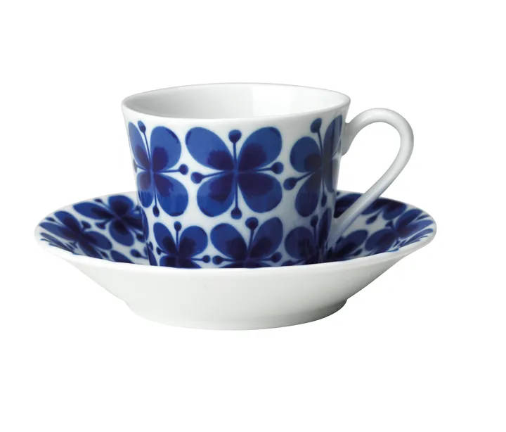 Mon Amie cup with saucer 14 cl gift wrap - Blue-white - Rörstrand