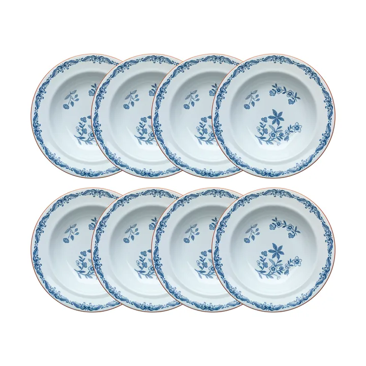 Ostindia deep plate Ø24 cm 8-pack – Blue - Rörstrand