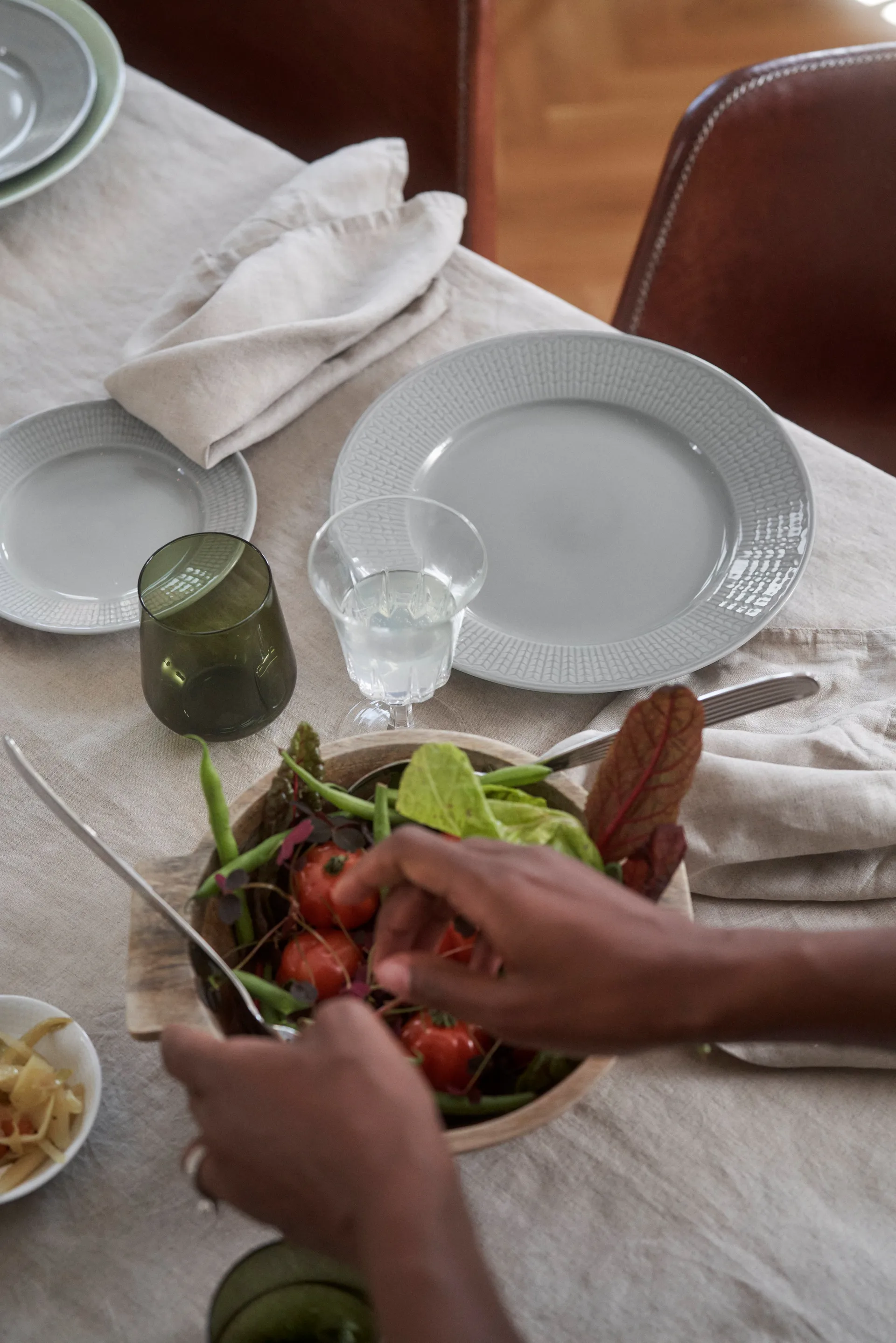 Swedish Grace deep plate 25 cm 6-pack Mist(grey),  Rörstrand