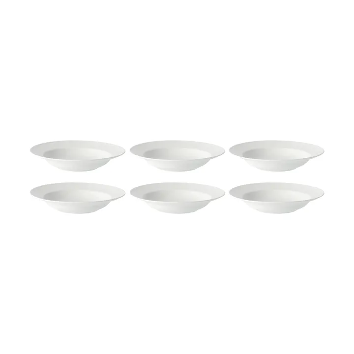 Swedish Grace deep plate 25 cm, 6-pack snow (white) - Rörstrand