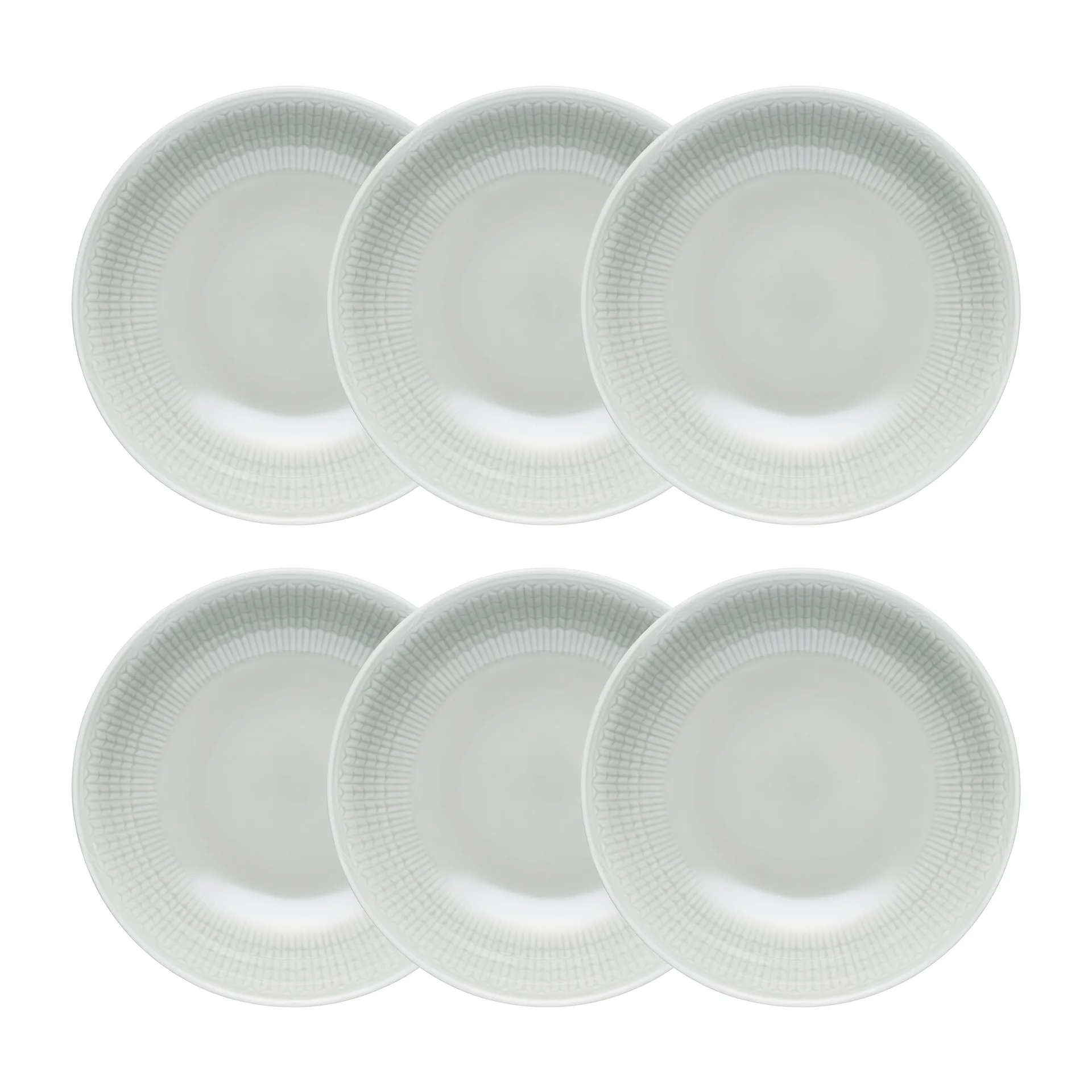 Swedish Grace deep plate 6-pack Mist (grey),  Rörstrand