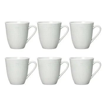 Swedish Grace mug large 6-pack Mist (grey) - Rörstrand