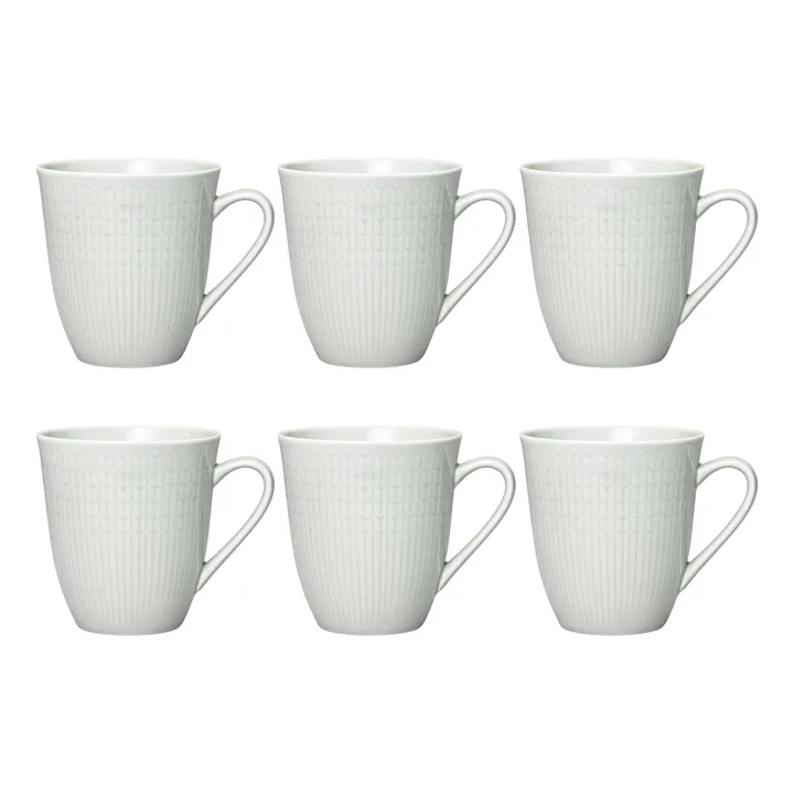 Swedish Grace mug large 6-pack Mist (grey) - Rörstrand