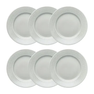 Swedish Grace plate small Ø 21 cm 6-pack Mist (grey) - Rörstrand