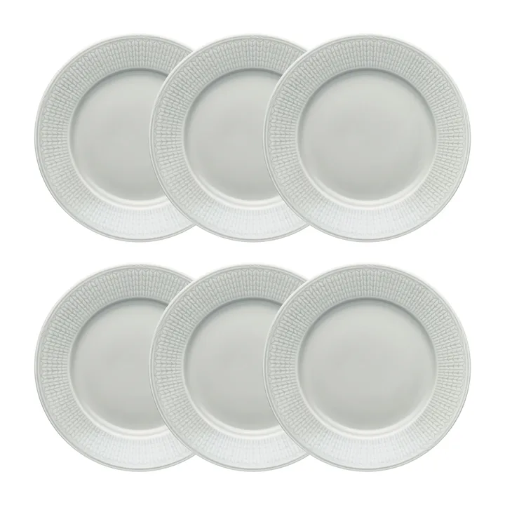 Swedish Grace plate small Ø 21 cm 6-pack Mist (grey) - Rörstrand