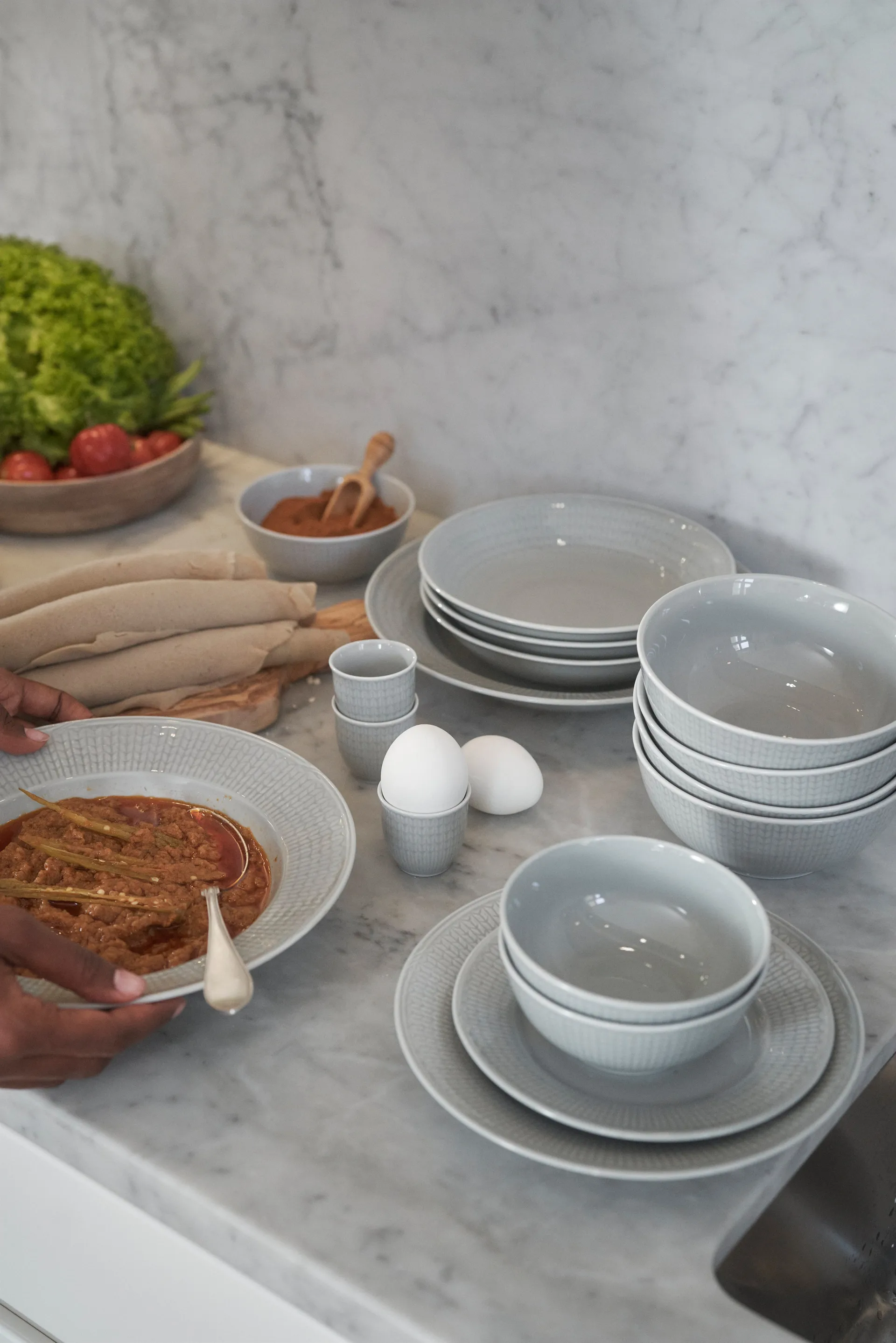 Swedish Grace plate small Ø 21 cm 6-pack Mist (grey),  Rörstrand