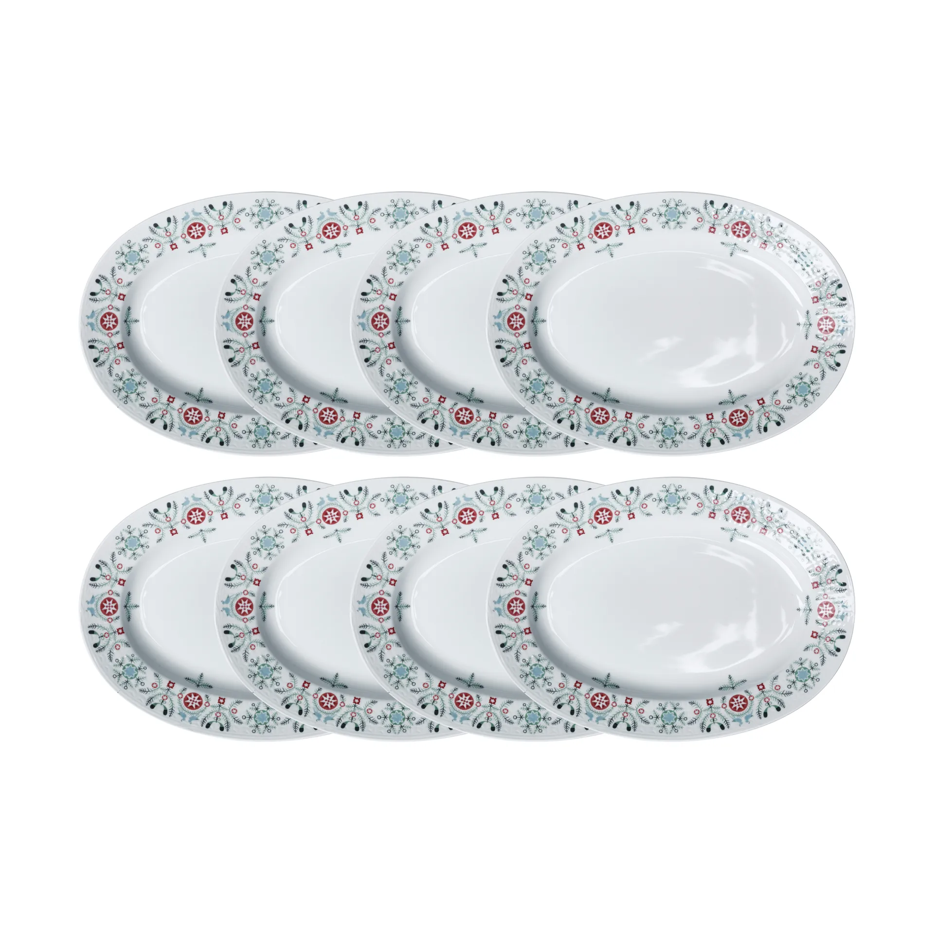 Swedish Grace Winter plate oval 8-pack - White,  Rörstrand