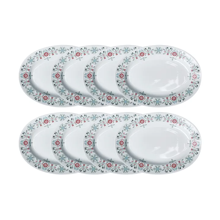 Swedish Grace Winter plate oval 8-pack - White - Rörstrand