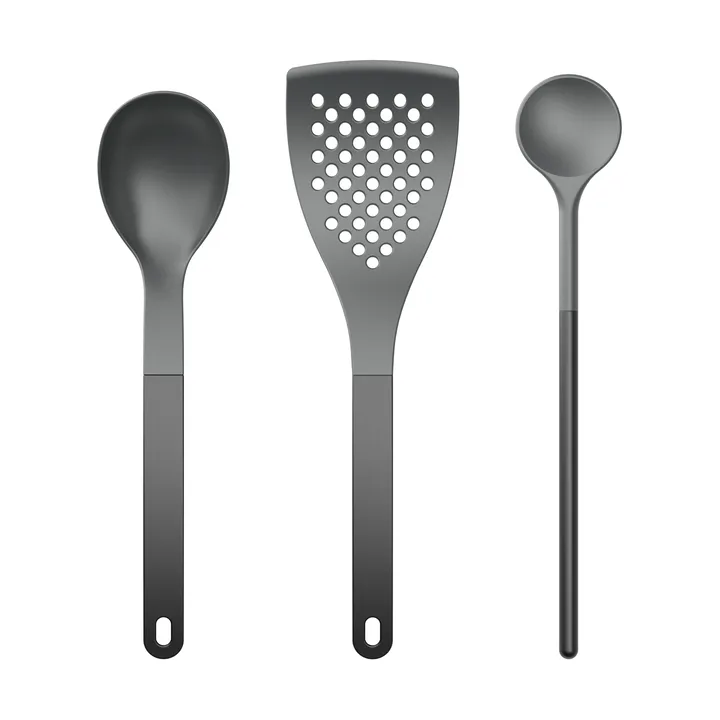 Optima kitchen utensils 1 3 pieces - Black nylon - Rosti