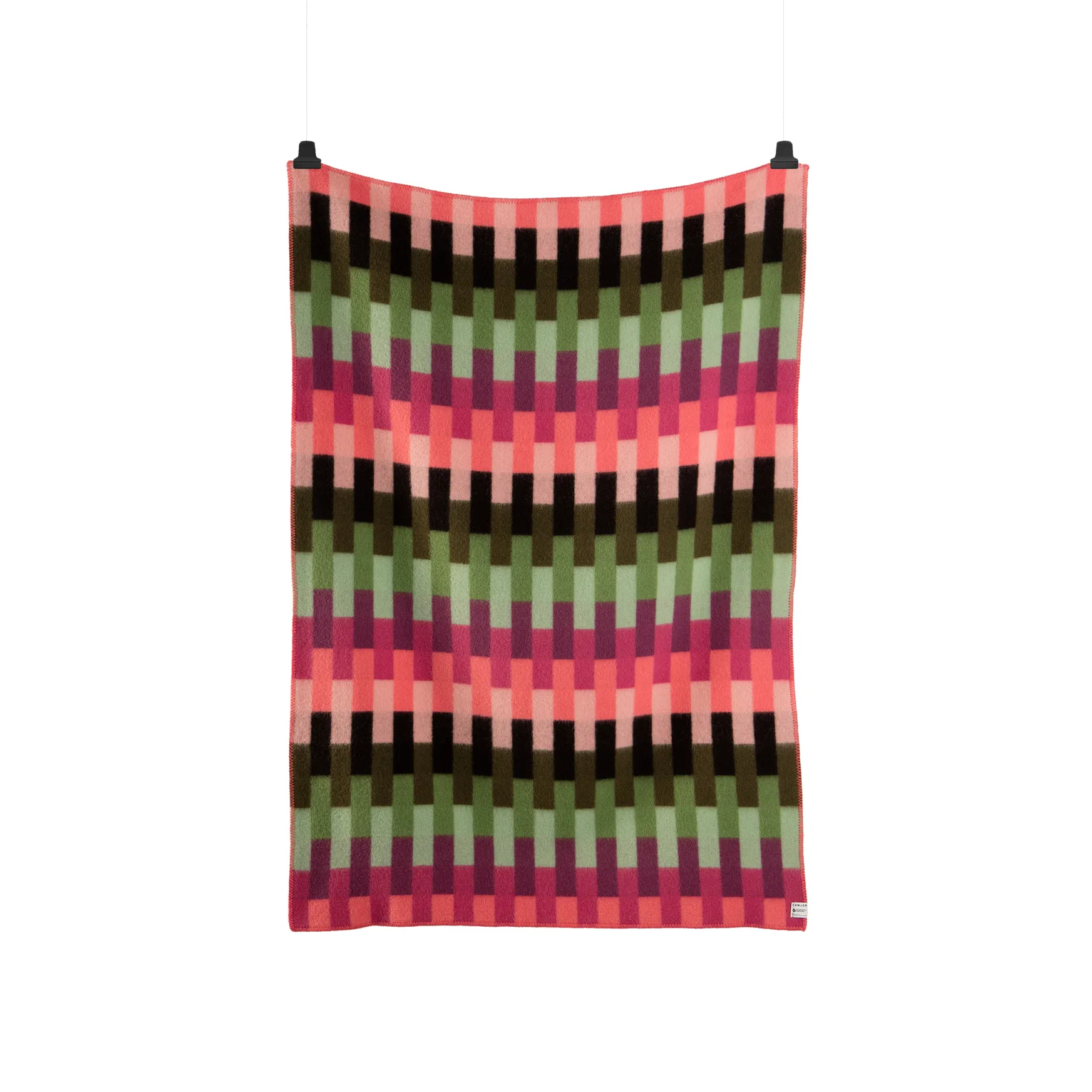 Åsmund bold blanket 135x200 cm, Pink-green Røros Tweed