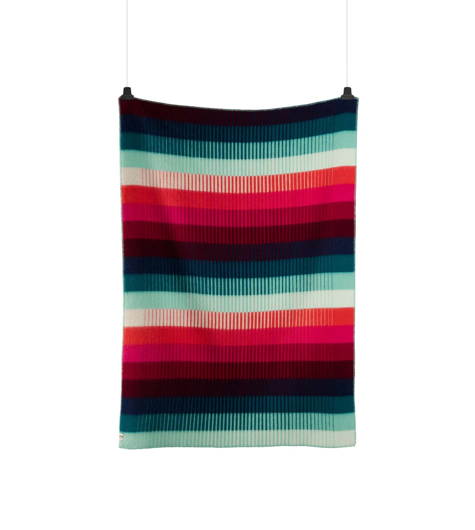 Åsmund gradient blanket 135x200 cm, Red-turquoise Røros Tweed