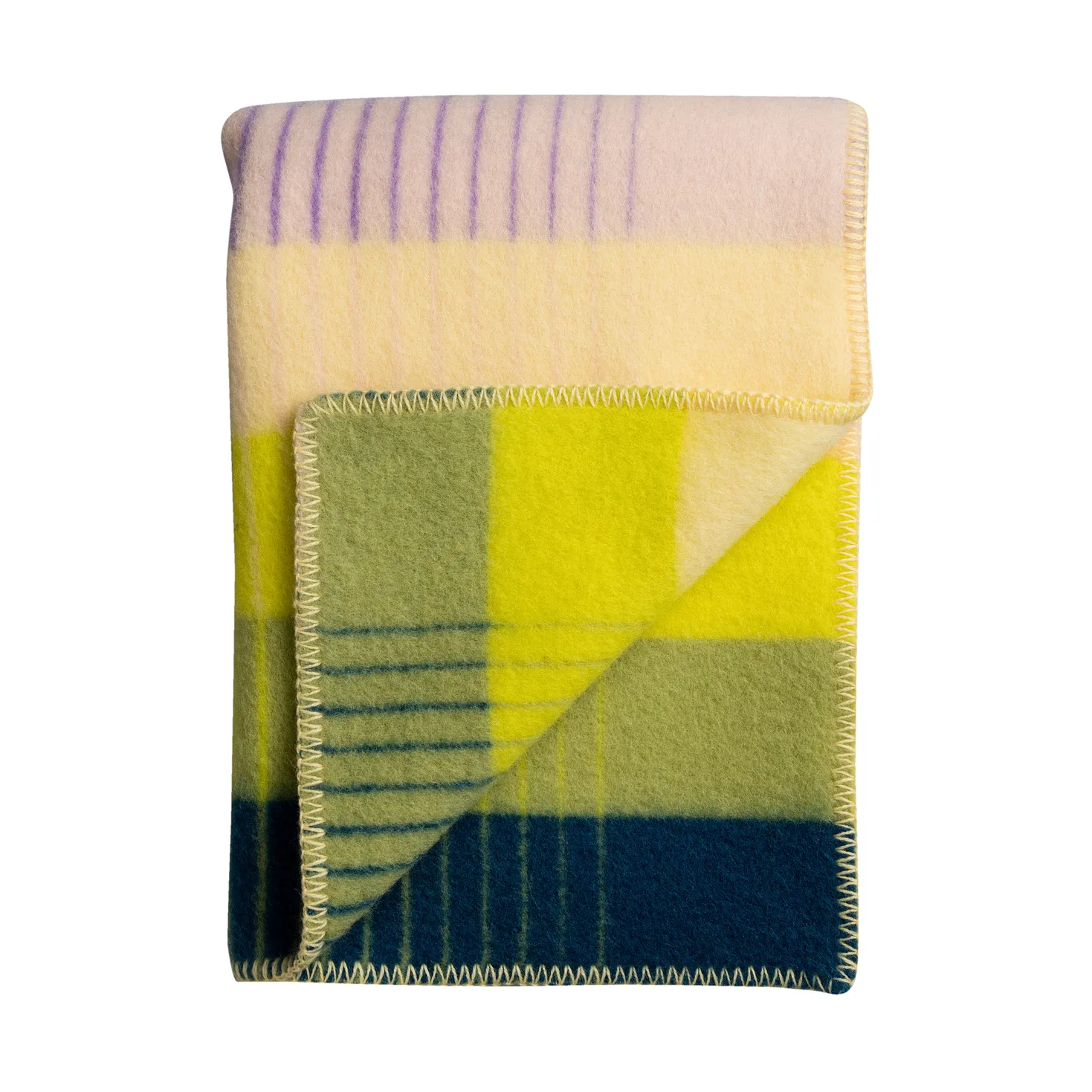 Åsmund gradient blanket 135x200 cm, Yellow-blue Røros Tweed