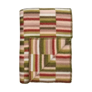 Ida blanket 135x200 cm - Olive burgundy - Røros Tweed