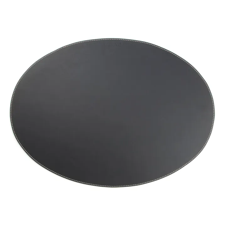 Ørskov placemat leather oval - black - Ørskov