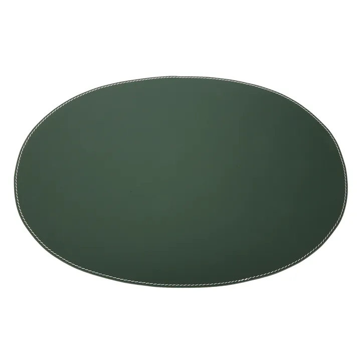 Ørskov placemat leather oval - dark green - Ørskov