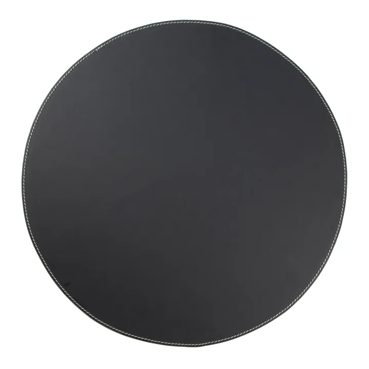 Ørskov placemat leather round - black - Ørskov