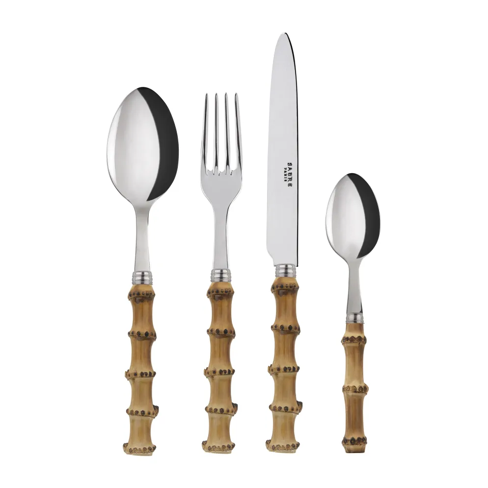 Panda cutlery 24 pieces, Stainless steel-bamboo SABRE Paris