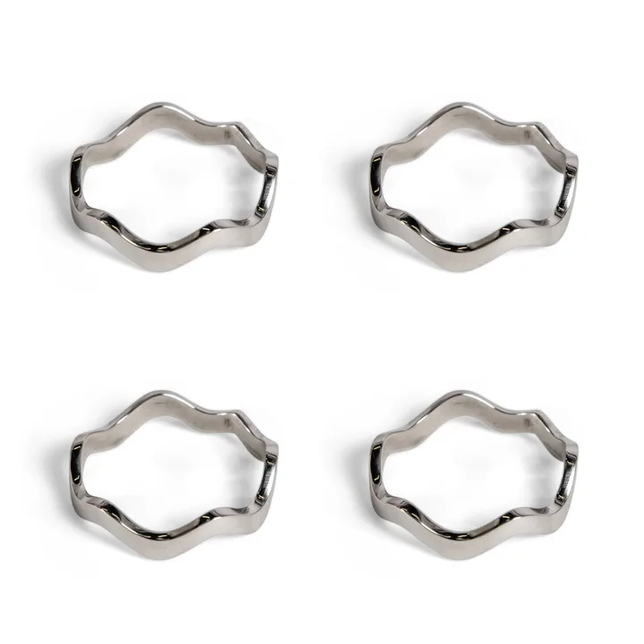 Anna napkin ring 4-pack - Silver - Sagaform