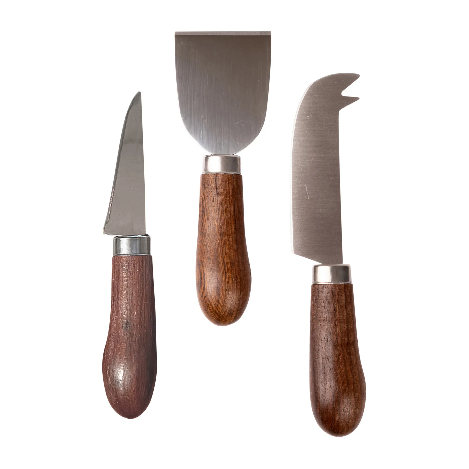 Astrid cheese knife set 3-pack, Brown-silver Sagaform