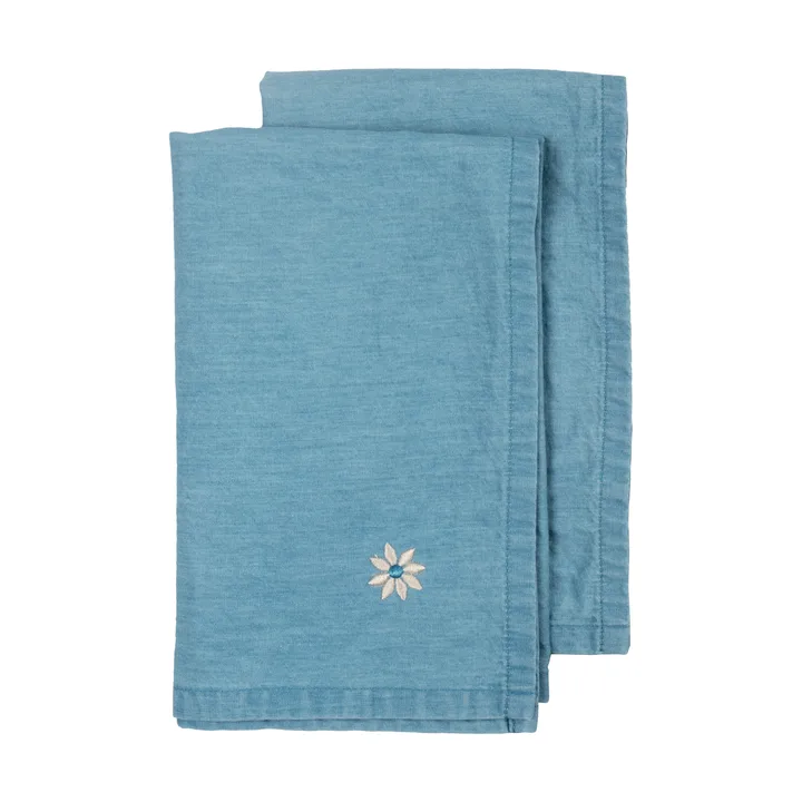 Eden denim fabric napkin 45x45 cm 2-pack - Blue - Sagaform