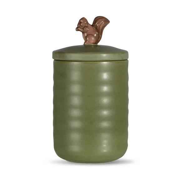 Ellen squirrel jar with lid Ø10 cm, Green Sagaform