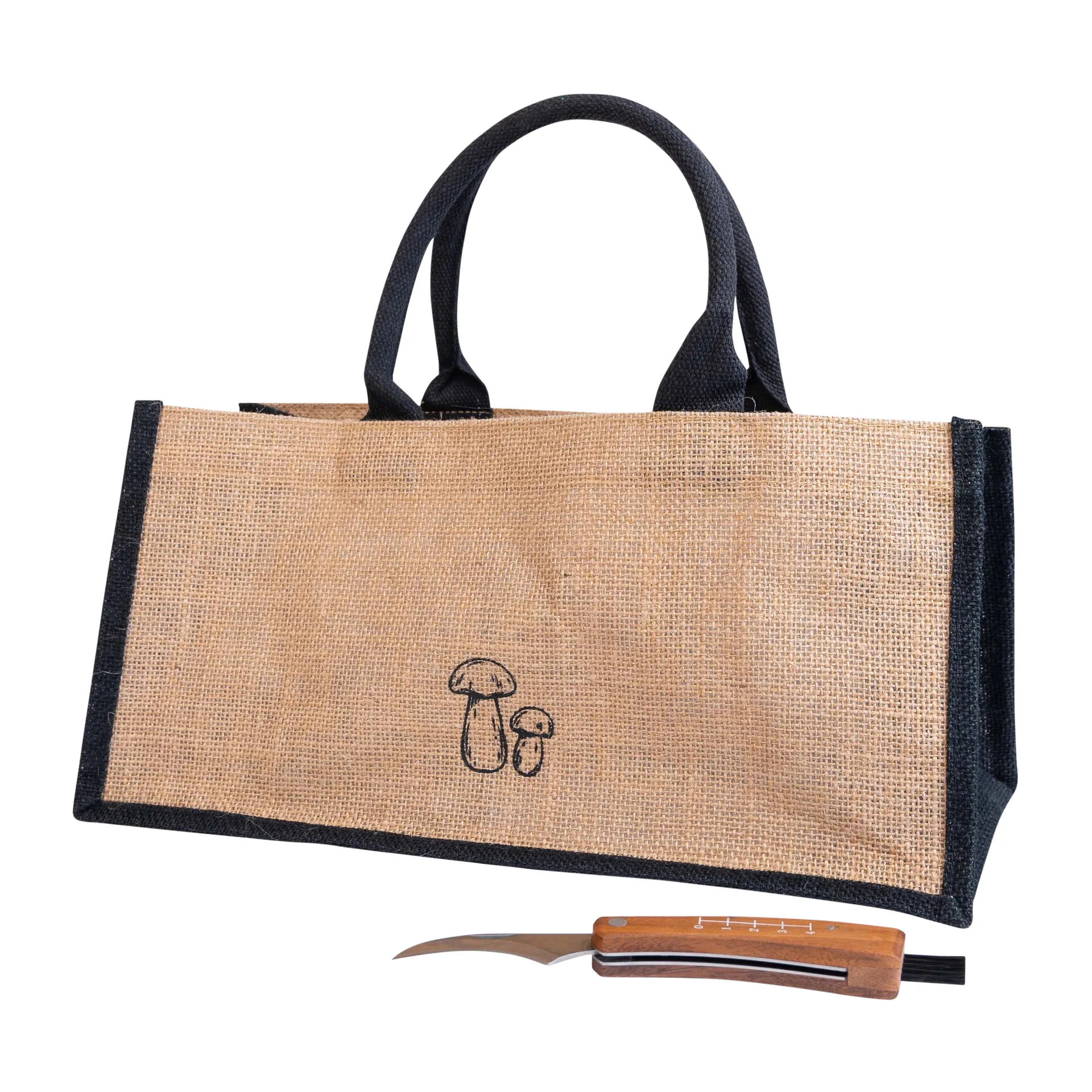 Karl-Johan mushroom knife and bag set, Beige-black Sagaform