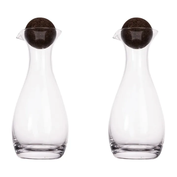 Nature oil/vineger bottle with cork stopper 2-pack 35cl - Clear-dark brown - Sagaform