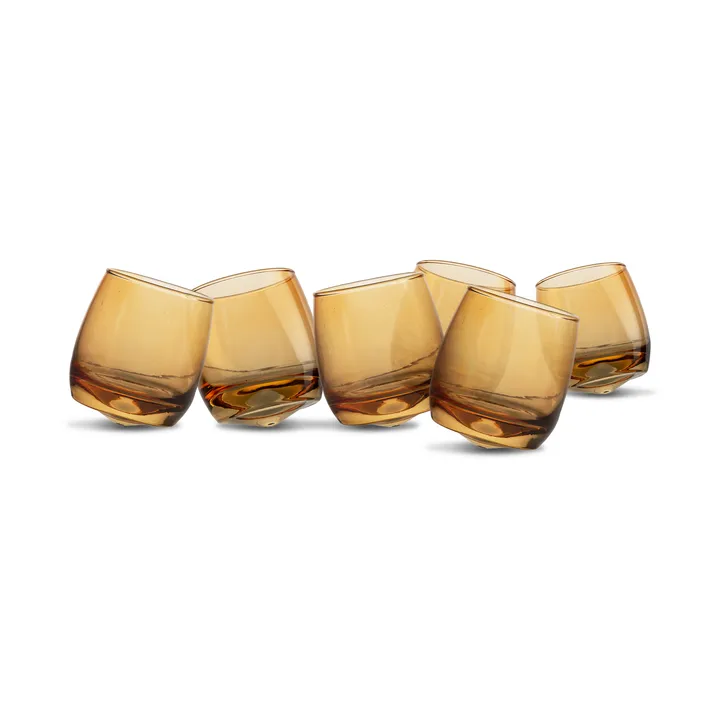 Sagaform tumblers with rounded bottom 30 cl 6-pack - Amber - Sagaform