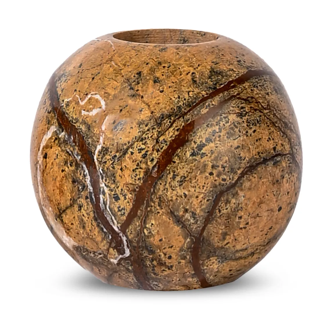 Stone candle holder Ø6 cm, Brown forest marble Sagaform