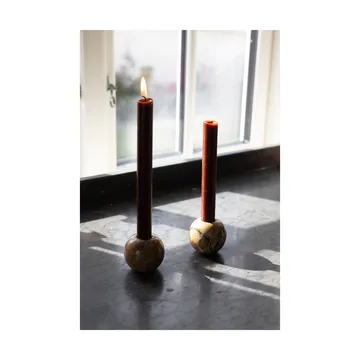 Stone candle holder Ø6 cm - Brown forest marble - Sagaform