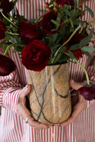 Stone wine cooler Ø12.5 cm - Brown forest marble - Sagaform