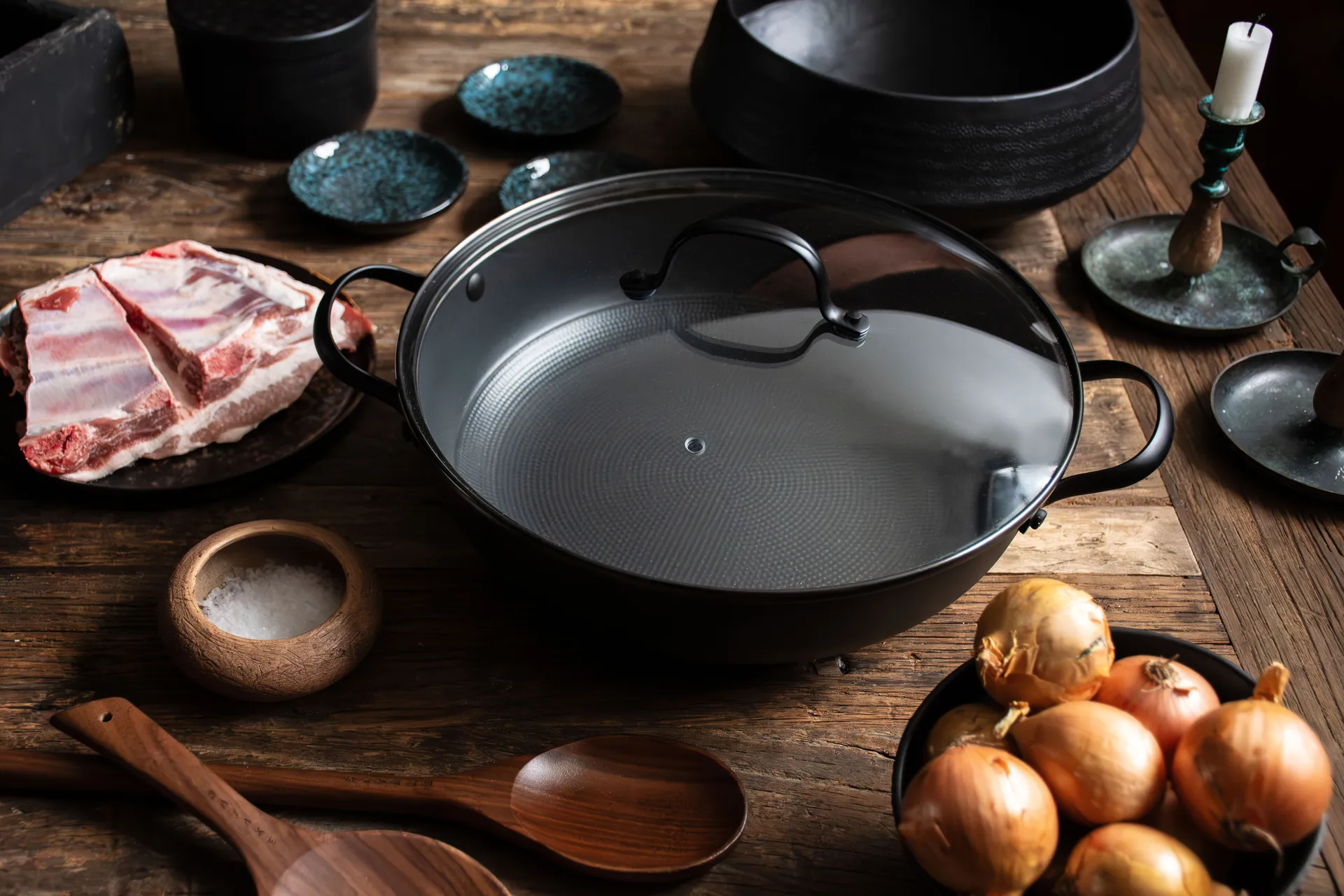 Satake Sauté Pan Lightweight Cast Iron Ceramic, 30 cm Satake